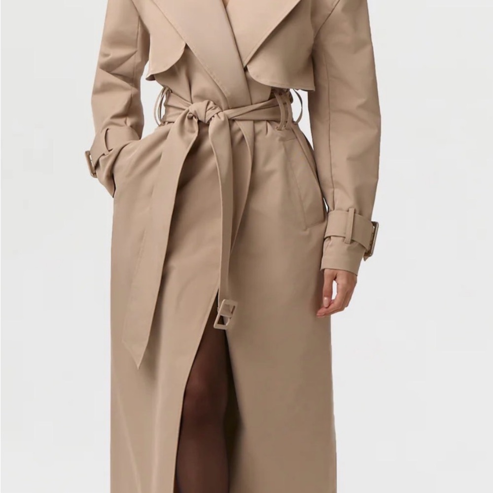 Naked Wardrobe TWILL TRENCH LONG COAT
